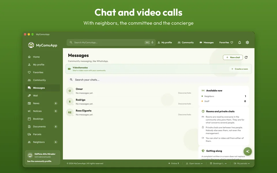 Messages and video calls