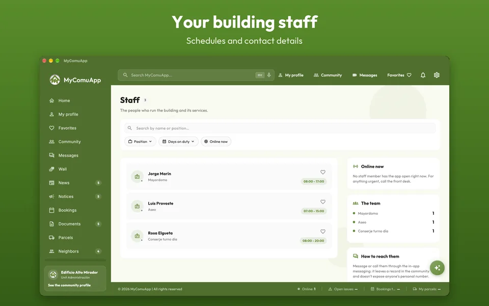 Your building staff