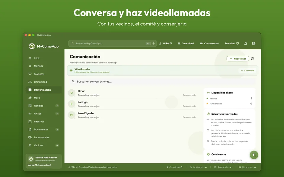 Mensajes y videollamadas