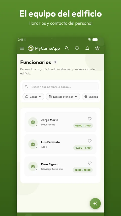 El equipo del edificio
