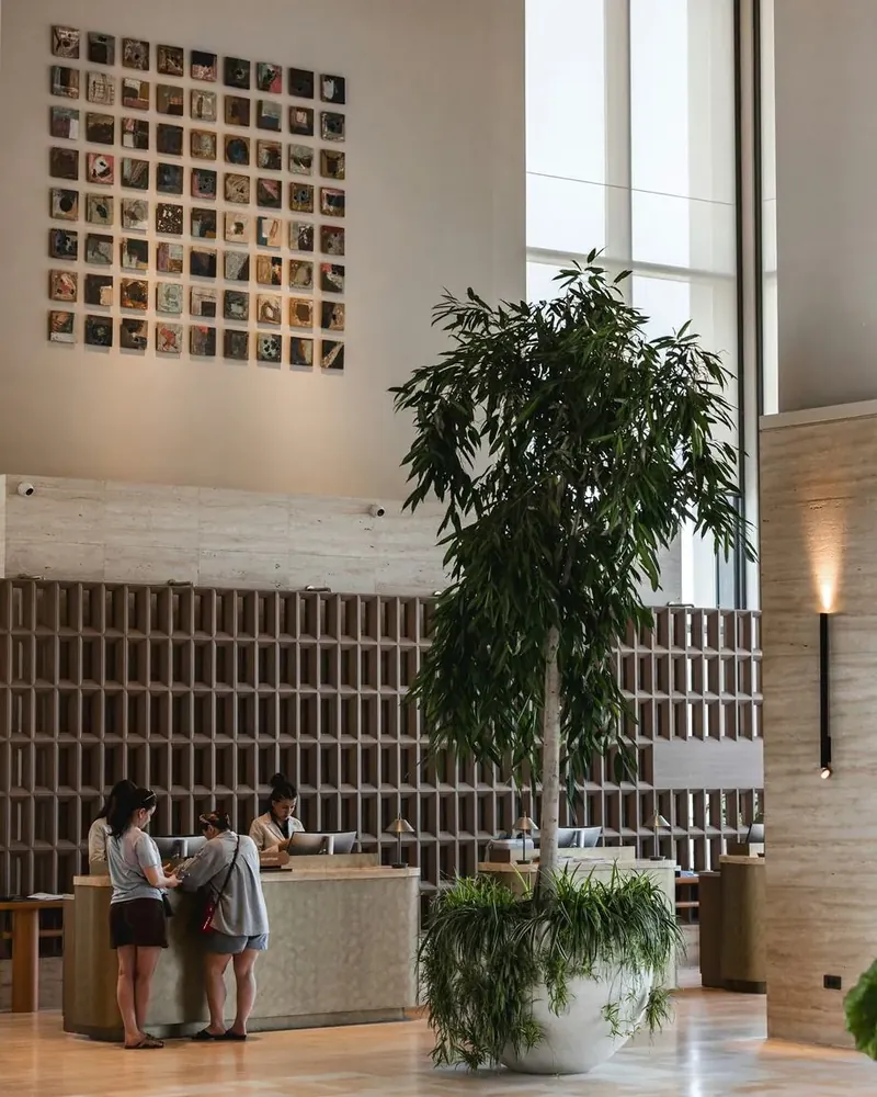 A connected front desk